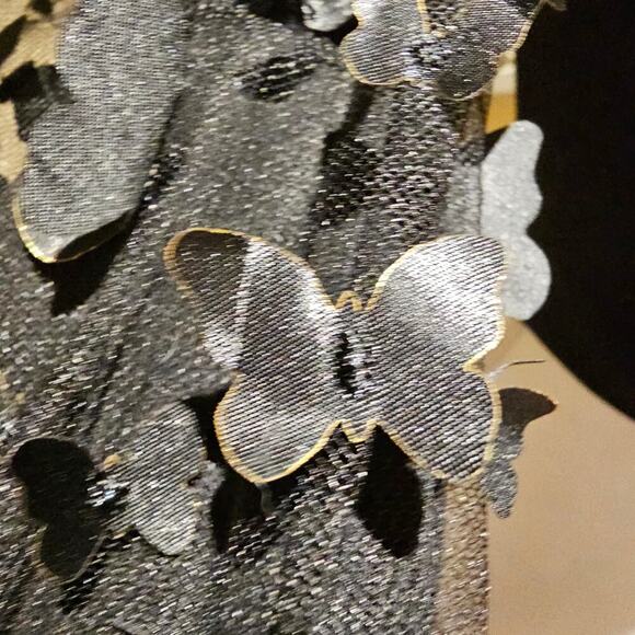 Tween Diva 8 Butterfly Mesh Sleeve Crop Top Croquette Goth Inspired Y2K Cute - Picture 5 of 11